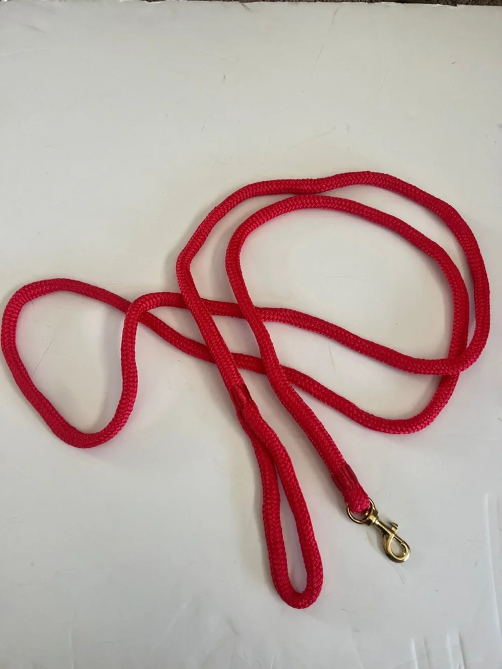Red Rope Dog Leash with Gold Clip